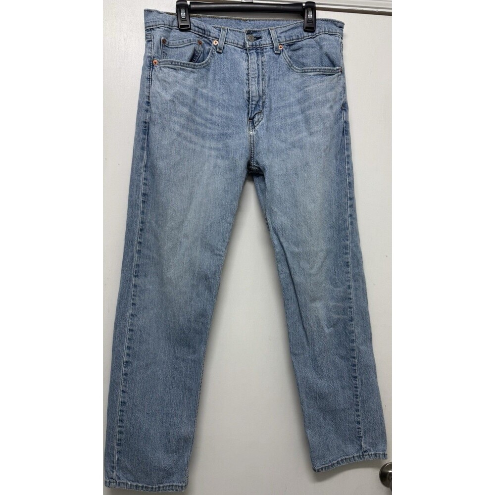 Levis 505 Blue Jeans Mens Size 34 x 30 Classic Straight Fit Denim Cotton See Des